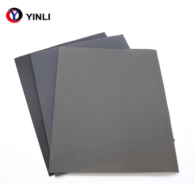 Waterproof 220 Grit Silicon Carbide Sandpaper Sheet Black Color